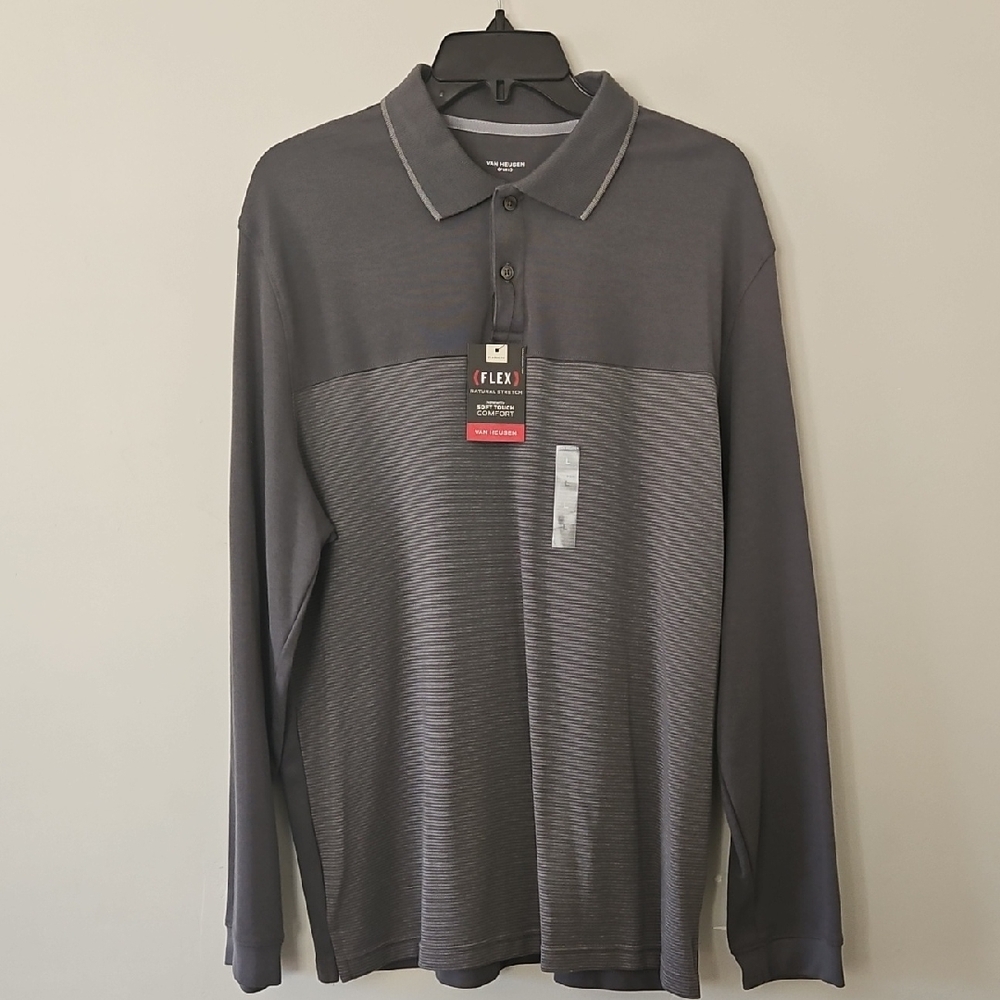 Van Heusen Dark Gray Polo Shirt